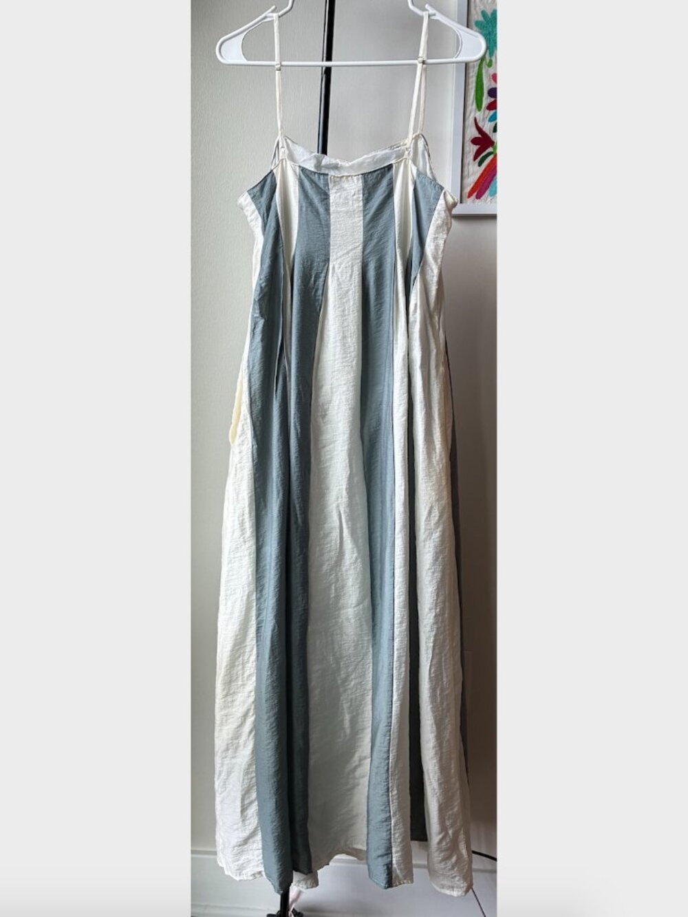 Madewell Pleated Midi Dress in Overcast (Blue and White Stripe) - Size 6 - Picture 6 of 16